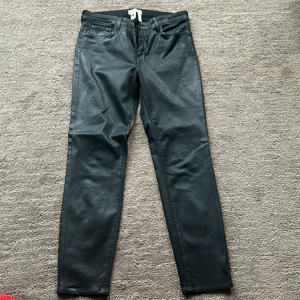 L’agence coated black jeans 28